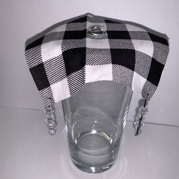 White Buffalo Plaid Protective Drink Covers - Picture 1 of 3